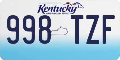 KY license plate 998TZF