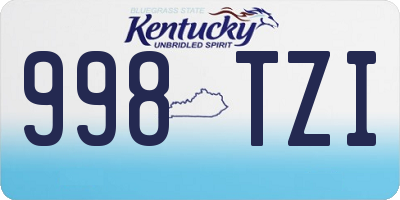 KY license plate 998TZI