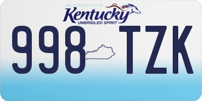 KY license plate 998TZK