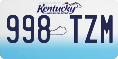 KY license plate 998TZM