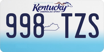 KY license plate 998TZS