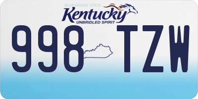 KY license plate 998TZW