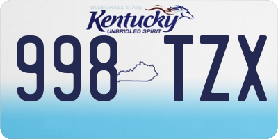 KY license plate 998TZX