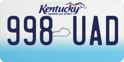 KY license plate 998UAD