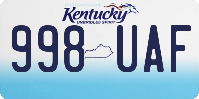 KY license plate 998UAF