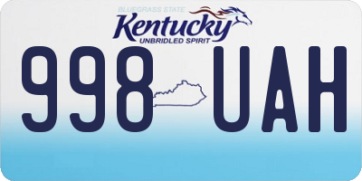 KY license plate 998UAH