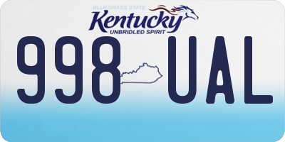 KY license plate 998UAL