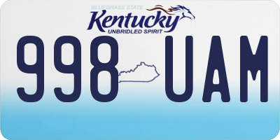KY license plate 998UAM