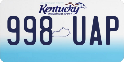 KY license plate 998UAP