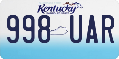 KY license plate 998UAR