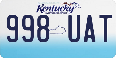 KY license plate 998UAT