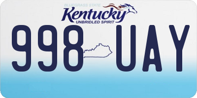 KY license plate 998UAY