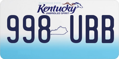 KY license plate 998UBB