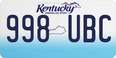 KY license plate 998UBC