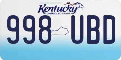 KY license plate 998UBD