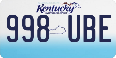KY license plate 998UBE