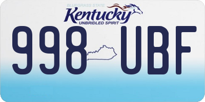 KY license plate 998UBF
