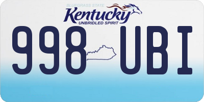KY license plate 998UBI