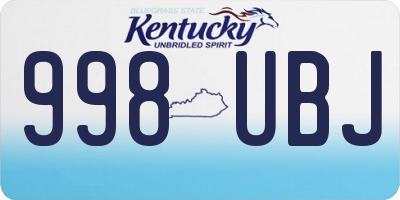 KY license plate 998UBJ