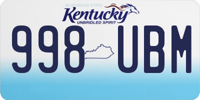 KY license plate 998UBM