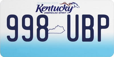 KY license plate 998UBP