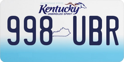 KY license plate 998UBR
