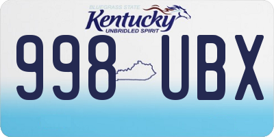 KY license plate 998UBX