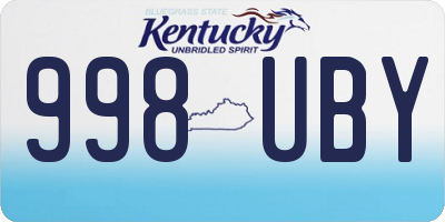 KY license plate 998UBY