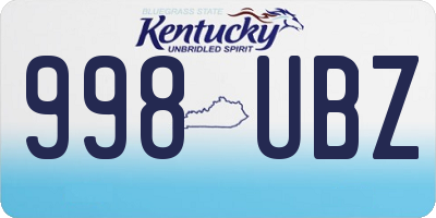 KY license plate 998UBZ