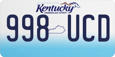 KY license plate 998UCD