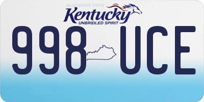 KY license plate 998UCE