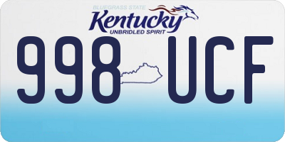 KY license plate 998UCF