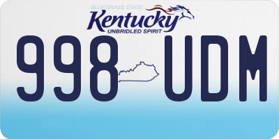 KY license plate 998UDM