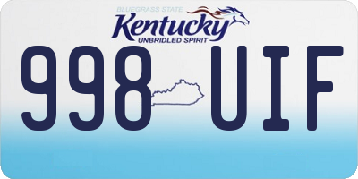 KY license plate 998UIF