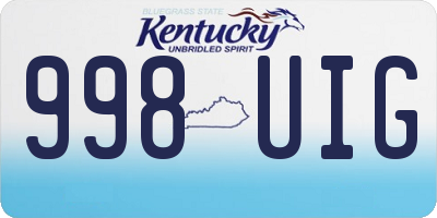 KY license plate 998UIG