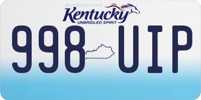 KY license plate 998UIP