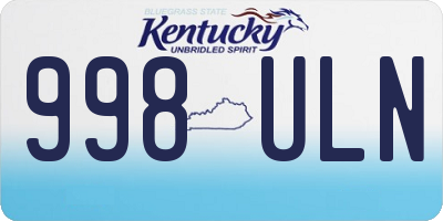 KY license plate 998ULN