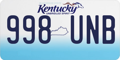 KY license plate 998UNB