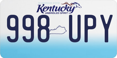 KY license plate 998UPY
