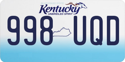 KY license plate 998UQD