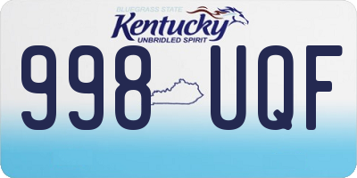 KY license plate 998UQF
