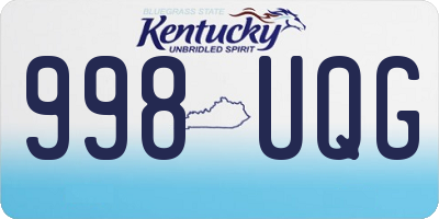 KY license plate 998UQG