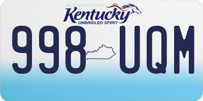KY license plate 998UQM