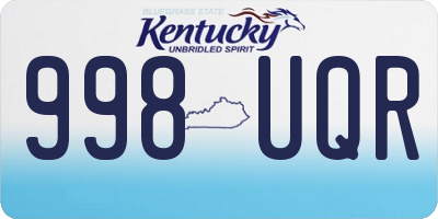 KY license plate 998UQR
