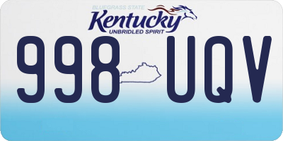 KY license plate 998UQV