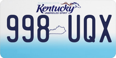 KY license plate 998UQX