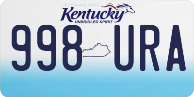 KY license plate 998URA