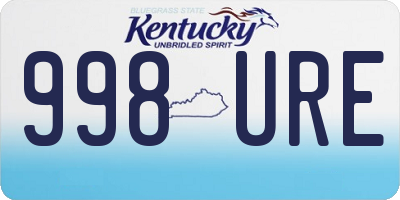 KY license plate 998URE