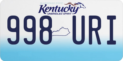 KY license plate 998URI