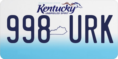 KY license plate 998URK